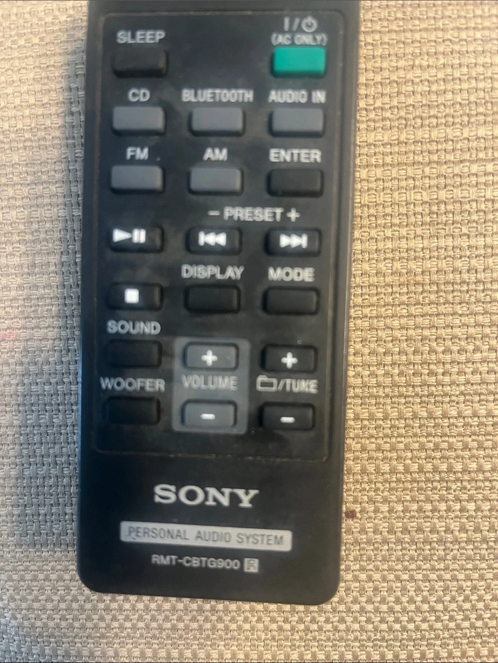 Sony Black Remote Control for Personal Audio System. Rmt cbt900